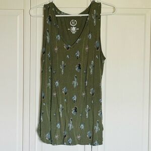 Maurices Sage Green Floral Tank Top